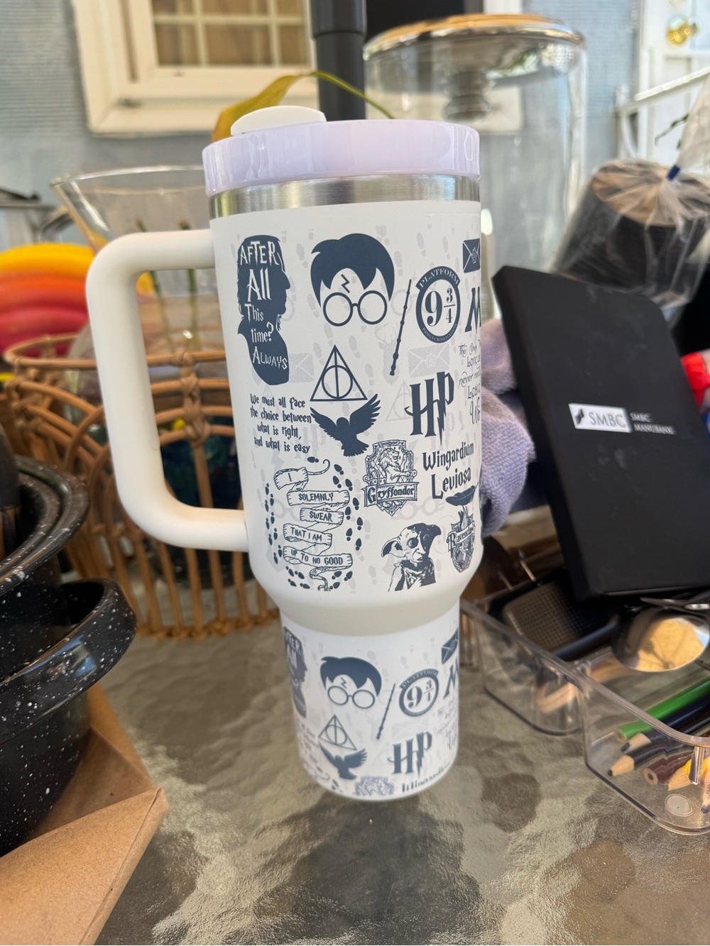 Harry Potter Themed White Travel Mug - Graphics Print